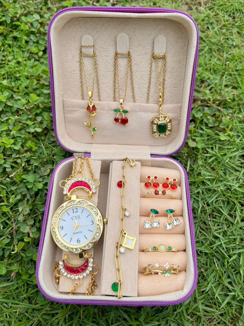 Set of 3 Necklace Watch Premium Gift Box