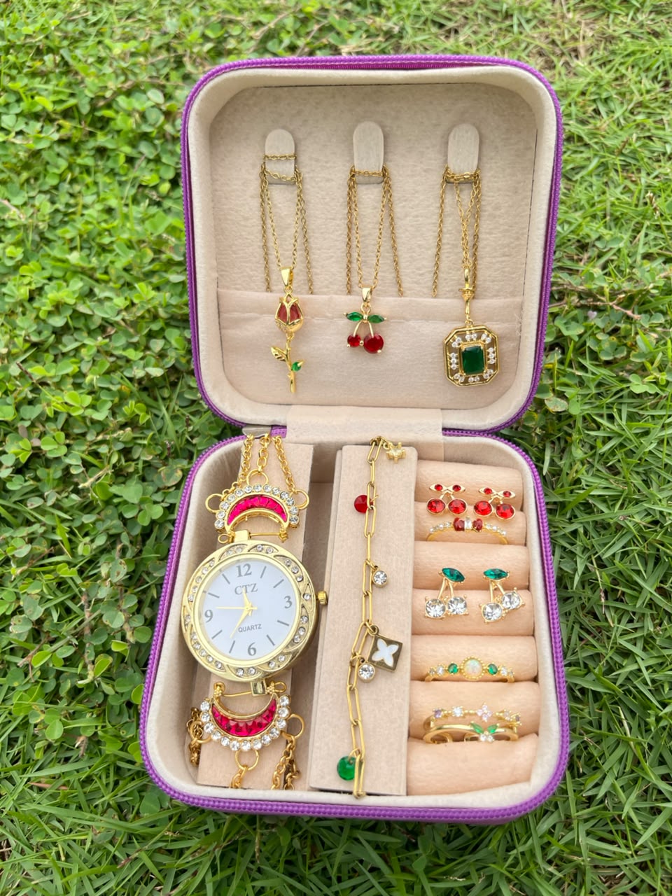 Set of 3 Necklace Watch Premium Gift Box