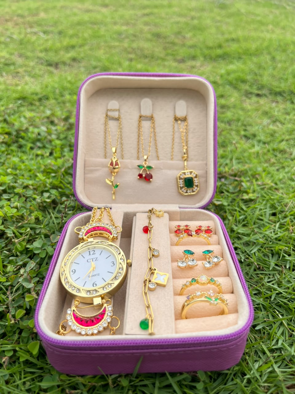 Set of 3 Necklace Watch Premium Gift Box