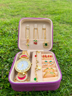 3 Pendant Jewellery Gift Box with Watch, Bracelet, Rings & Earrings