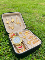 Golden Floral Watch Luxury Jewellery Gift Set