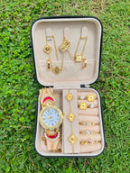 Golden Floral Watch Luxury Jewellery Gift Set