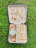 Golden Floral Watch Luxury Jewellery Gift Set