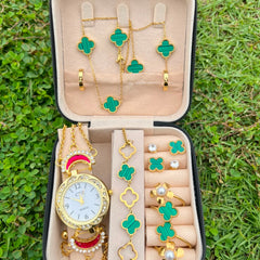 Green Clover Matching Watch Gift Set