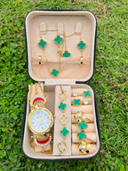 Green Clover Matching Watch Gift Set