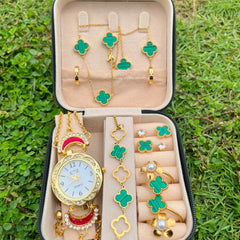 Green Clover Matching Watch Gift Set