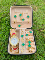 Green Clover Matching Watch Gift Set