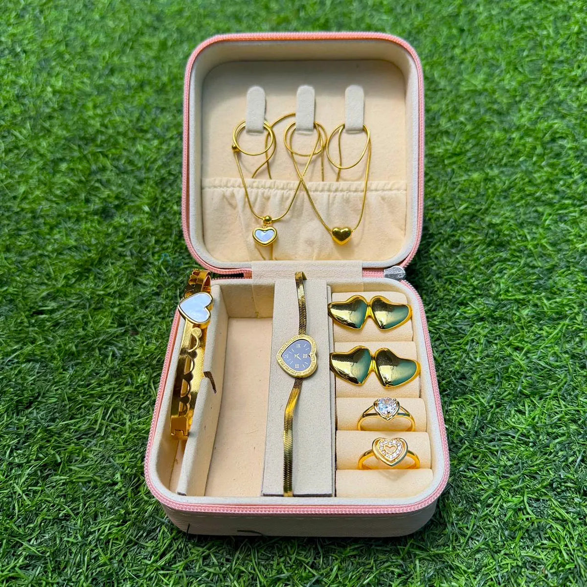 Midnight Double Heart Watch Gift Set