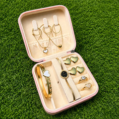 Midnight Double Heart Watch Gift Set