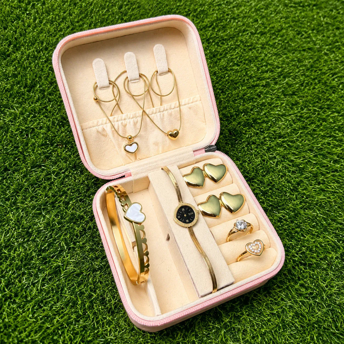 Midnight Double Heart Watch Gift Set