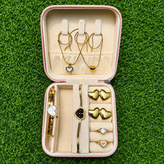 Midnight Double Heart Watch Gift Set