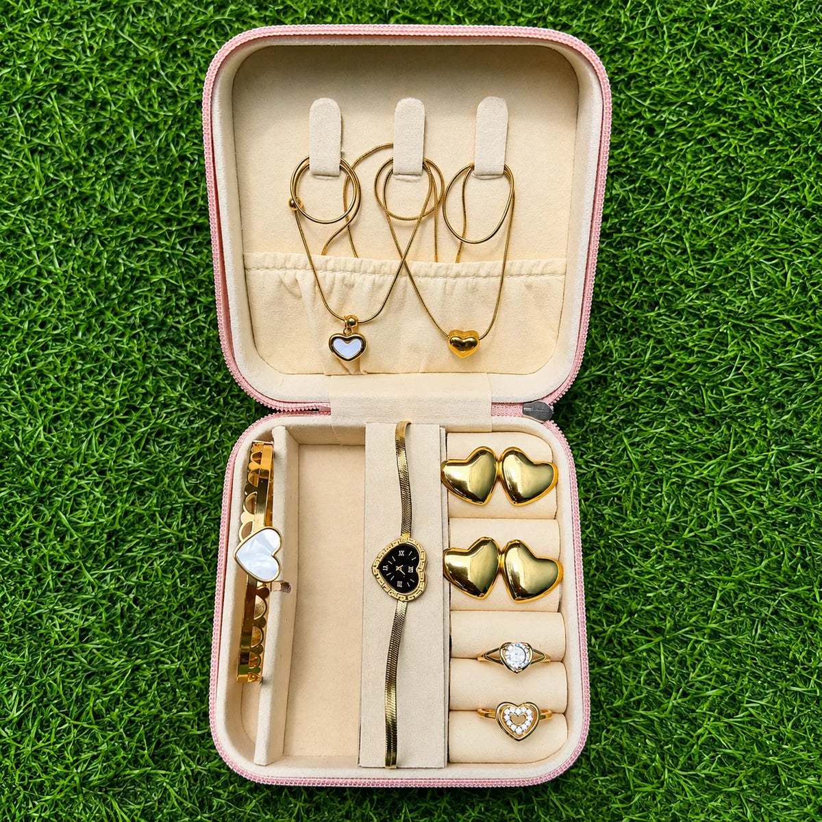 Midnight Double Heart Watch Gift Set