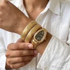Golden Serpentine Wrap Watch