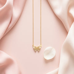 Crystal Butterfly Pendant Necklace