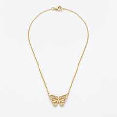 Crystal Butterfly Pendant Necklace