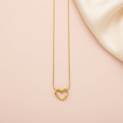 Minimalist Open Heart Pendant Necklace