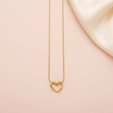 Minimalist Open Heart Pendant Necklace
