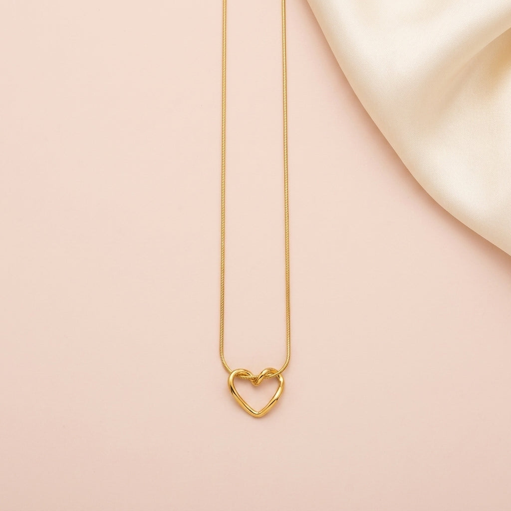 Minimalist Open Heart Pendant Necklace