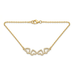 Crystal Four-Heart Clover Pendant Necklace
