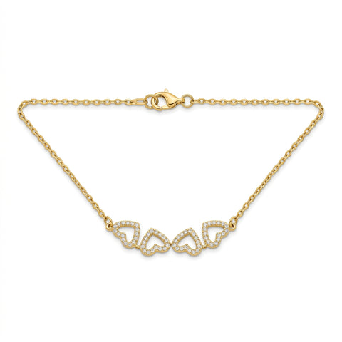 Crystal Four-Heart Clover Pendant Necklace