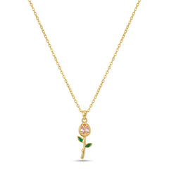 Rose Flower Pendant Necklace