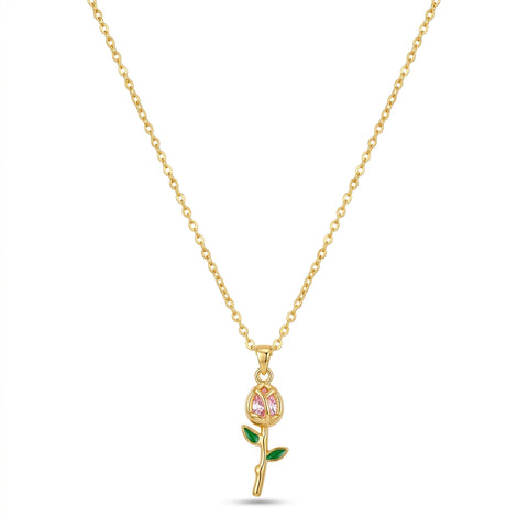 Rose Flower Pendant Necklace