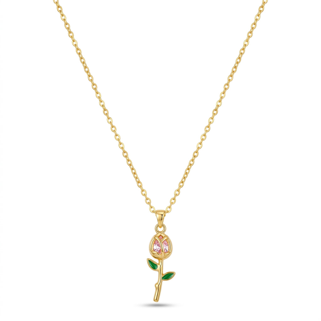 Rose Flower Pendant Necklace