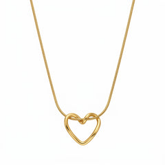 Minimalist Open Heart Pendant Necklace