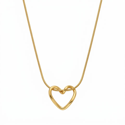 Minimalist Open Heart Pendant Necklace