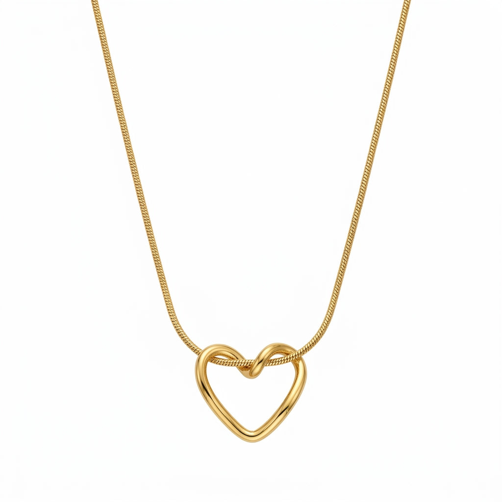 Minimalist Open Heart Pendant Necklace
