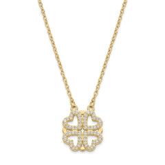 Crystal Four-Heart Clover Pendant Necklace